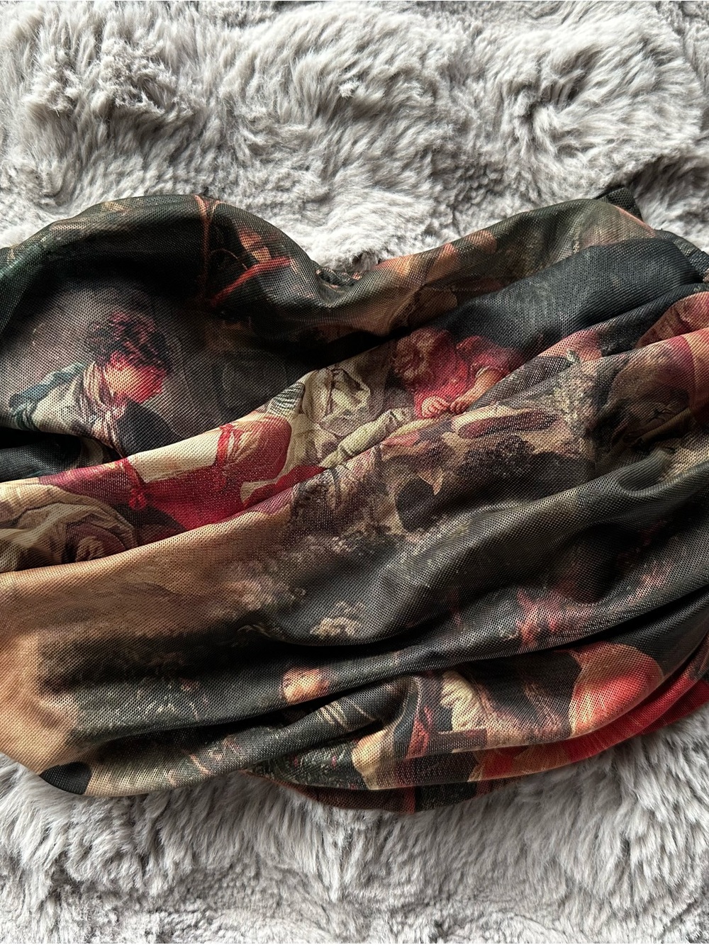 SHEIN Art-Print Ruched Bandeau Top in Multicolor - Picture 2 of 5